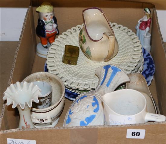 Two creamware dishes and other ceramics